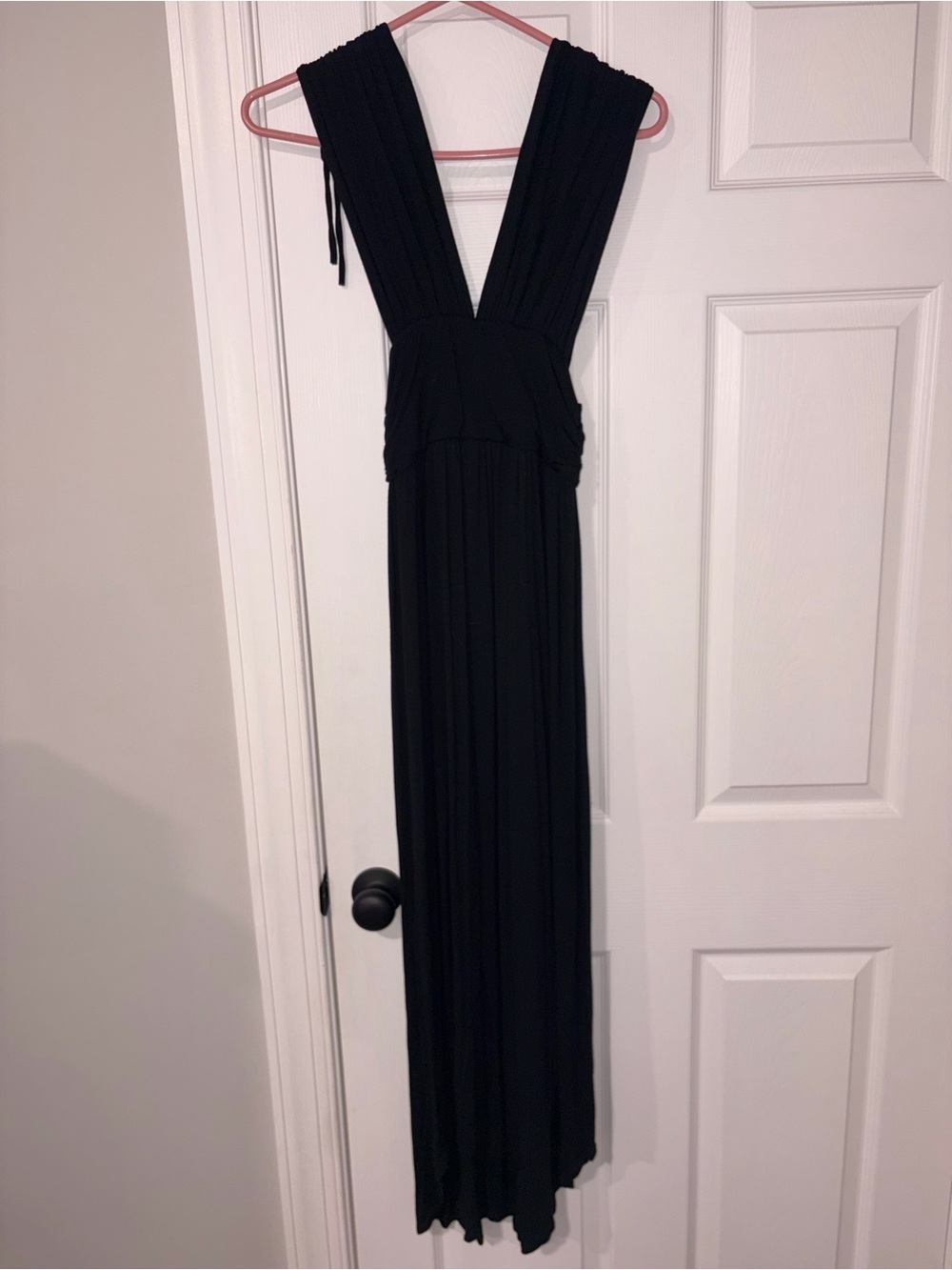 Forever 21 Black Deep-V Maxi Dress